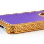 Rhinestone Inlaid Brushed Hard Case For iPhone 4S - Purple