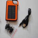 Universal solar battery charger for cell phones ,with hook-orange