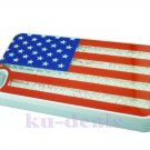 US flag style (white) for iphone 5 ,with rhinestones inside