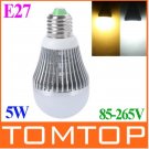 5W E27 LED Bubble Ball Bulb Globe Lamp SMD 5730 High Brightness 85-265V Warm White