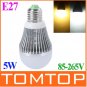 5W E27 LED Bubble Ball Bulb Globe Lamp SMD 5730 High Brightness 85-265V Warm White