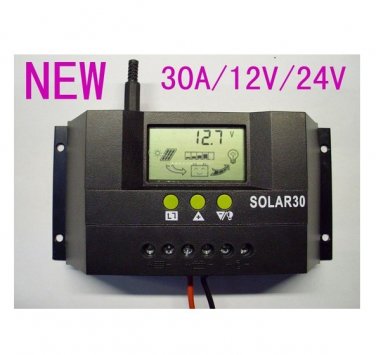 30A 12V/24V Solar Charge Controller Regulator Fot Solar Battery Panel Safe Protection With CE