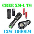 UltraFire 1800 Lm CREE XM-L T6 Focus Adjustable Zoom Torch Led Flashlight