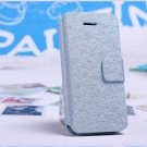Pure and fresh SILK wallet leather cover case for iphone 5 silver