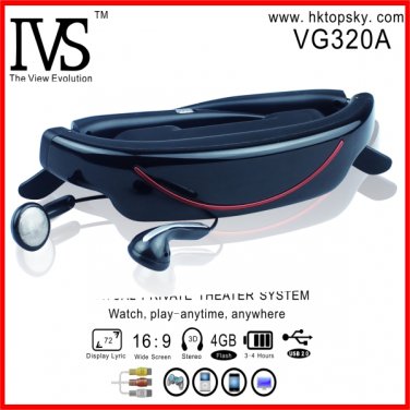 Free DHL shipping 72 inch virtual video eyewear glasses 16:9 goggles with av in function