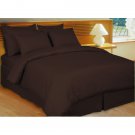 1000TC Egyptian Cotton Full & Queen Chocolate Stripe Duvet Cover Set 3pc