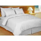 1000TC Egyptian Cotton White Stripe Twin XL Flat Sheet