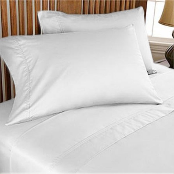 1000TC Egyptian Cotton White Queen Flat Sheet