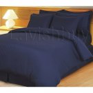 1000TC Egyptian Cotton Navy Blue Stripe Queen Flat Sheet