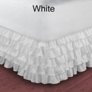 1000TC Egyptian Cotton White Twin Ruffle Bed Skirt / Valance