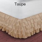 1000TC Egyptian Cotton Taupe Twin Ruffle Bed Skirt / Valance