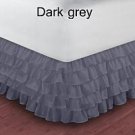 1000TC Egyptian Cotton Dark Grey Twin XL Ruffle Bed Skirt / Valance