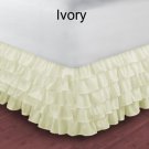 1000TC Egyptian Cotton Ivory Twin XL Ruffle Bed Skirt / Valance
