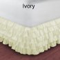 1000TC Egyptian Cotton Ivory Twin XL Ruffle Bed Skirt / Valance