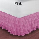 1000TC Egyptian Cotton Pink Twin XL Ruffle Bed Skirt / Valance