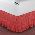 1000TC Egyptian Cotton Red Twin XL Ruffle Bed Skirt / Valance