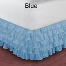 1000TC Egyptian Cotton Sky Blue Twin XL Ruffle Bed Skirt / Valance
