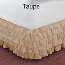1000TC Egyptian Cotton Taupe Twin XL Ruffle Bed Skirt / Valance