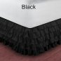 1000TC Egyptian Cotton Black Full Ruffle Bed Skirt / Valance