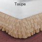 1000TC Egyptian Cotton Taupe Full Ruffle Bed Skirt / Valance