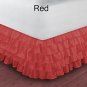 1000TC Egyptian Cotton Red Queen Ruffle Bed Skirt / Valance