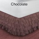 1000TC Egyptian Cotton Chocolate California King Ruffle Bed Skirt / Valance