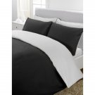 1000TC Egyptian Cotton Black and White Twin / Twin XL Reversible Duvet Quilt Cover Set
