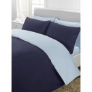 1000TC Egyptian Cotton Blue and Navy Blue Twin / Twin XL Reversible Duvet Quilt Cover Set