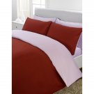 1000TC Egyptian Cotton Burgundy and Lavender Twin / Twin XL Reversible Duvet Quilt Cover Set