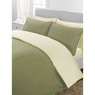 1000TC Egyptian Cotton Ivory and Sage Twin / Twin XL Reversible Duvet Quilt Cover Set