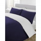 1000TC Egyptian Cotton Navy Blue and White Twin / Twin XL Reversible Duvet Quilt Cover Set