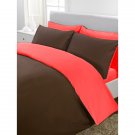 1000TC Egyptian Cotton Red and Chocolate Twin / Twin XL Reversible Duvet Quilt Cover Set