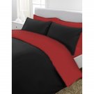 1000TC Egyptian Cotton Burgundy and Black King / California King Reversible Duvet Quilt Cover Set