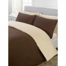 1000TC Egyptian Cotton Chocolate and Ivory Full / Queen King Reversible Duvet Quilt Cover Set
