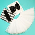 NewBorn Girls 5 Piece Black & White Tutu Gift Set