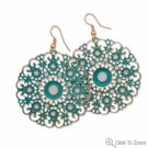 Antique Teal Cutout Fashion Earrings