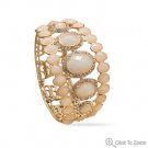 Ivory Acrylic Stretch Fashion Bracelet with Crystal Ivory Acrylic Stretch Fashion Bracelet with Crystal