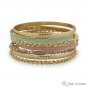 Set of 7 Gold Tone Fashion Bangle Bracelets