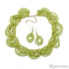 Lime Green Lace Fashion Necklace and Earring Set