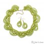 Lime Green Lace Fashion Necklace and Earring Set