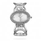Oxidized Oval Link Hinged Fashion Cuff Watch