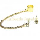 Crystal Gold Studs Simple Ear Cuff Set