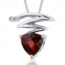 Trillion Cut Genuine Garnet Necklace