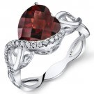 14 Kt White Gold 2.8 cts Garnet and Diamond Ring