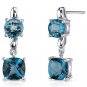 4 cts Cushion Cut Alexandrite Sterling Silver Earrings