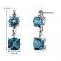 4 cts Cushion Cut Alexandrite Sterling Silver Earrings