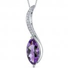 1.5 cts Marquise Cut Amethyst Sterling Silver Pendant
