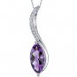1.5 cts Marquise Cut Amethyst Sterling Silver Pendant