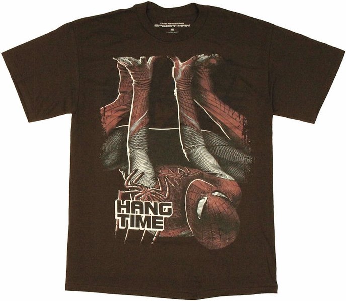 Marvel Mens Graphic Tee Spiderman Downside Up Hang Time T-shirt Size L