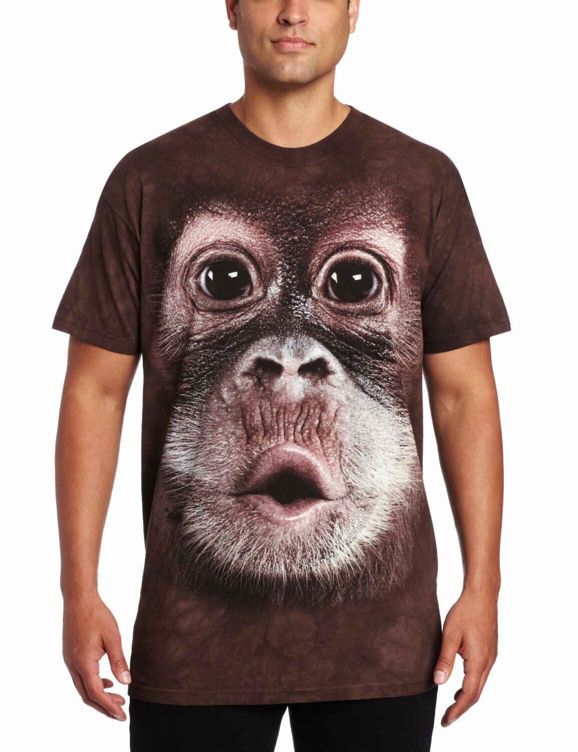 The Mountain Graphic Tee Big Face Baby Orangutan Adult T-shirt Size 2XL